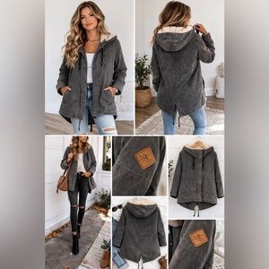 O'Neill Women's Washed Charcoal Hooded Utility Jacket